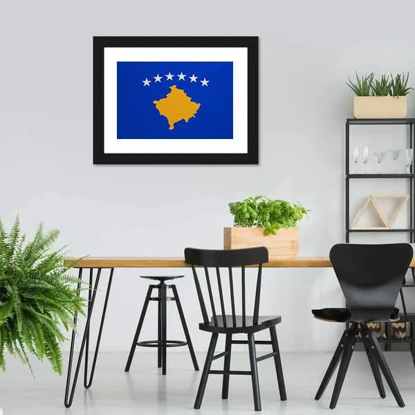 Kosovo Flag Canvas Wall Art