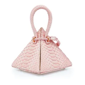 LIA Exotic Python Pastel Pink Leather Handbag