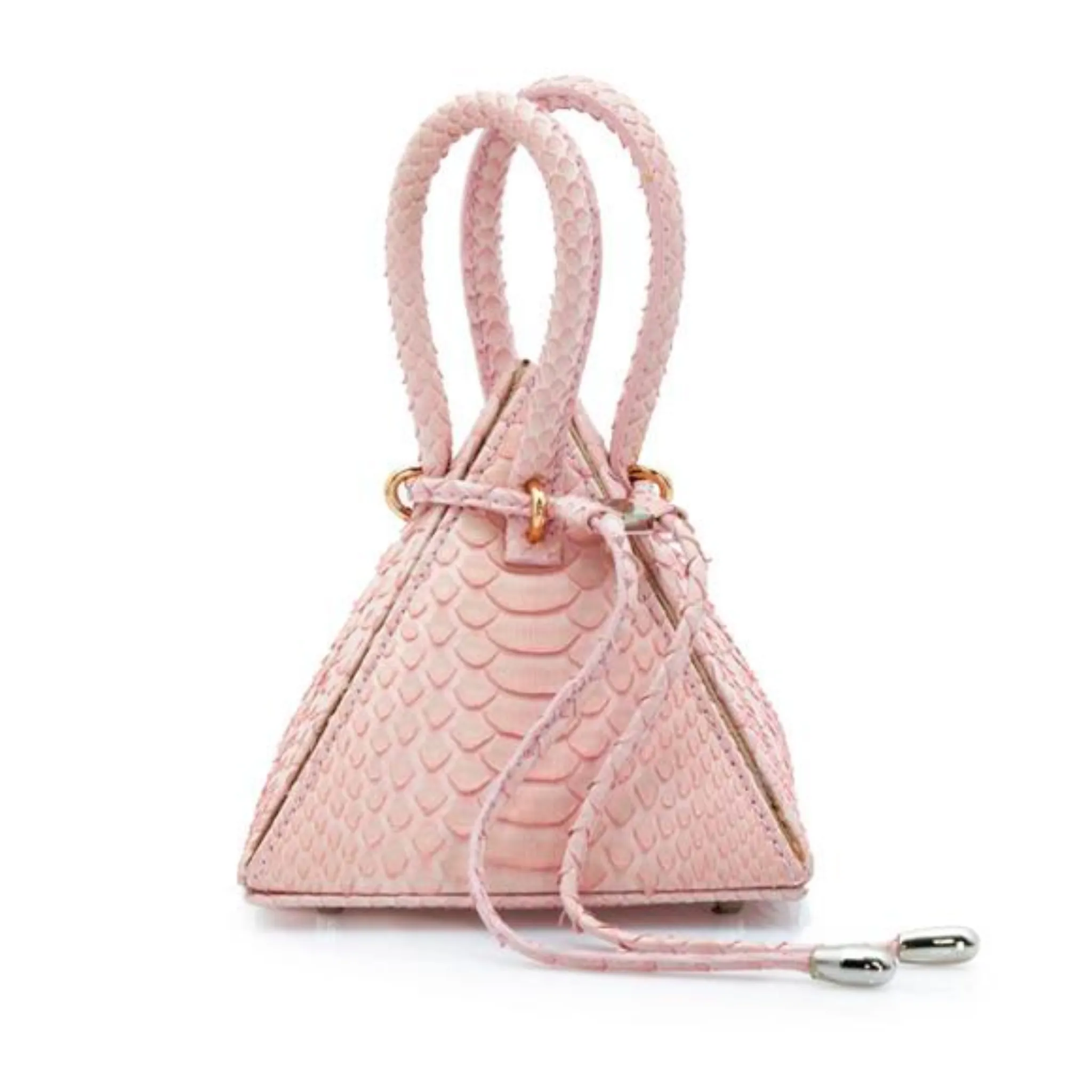 LIA Exotic Python Pastel Pink Leather Handbag