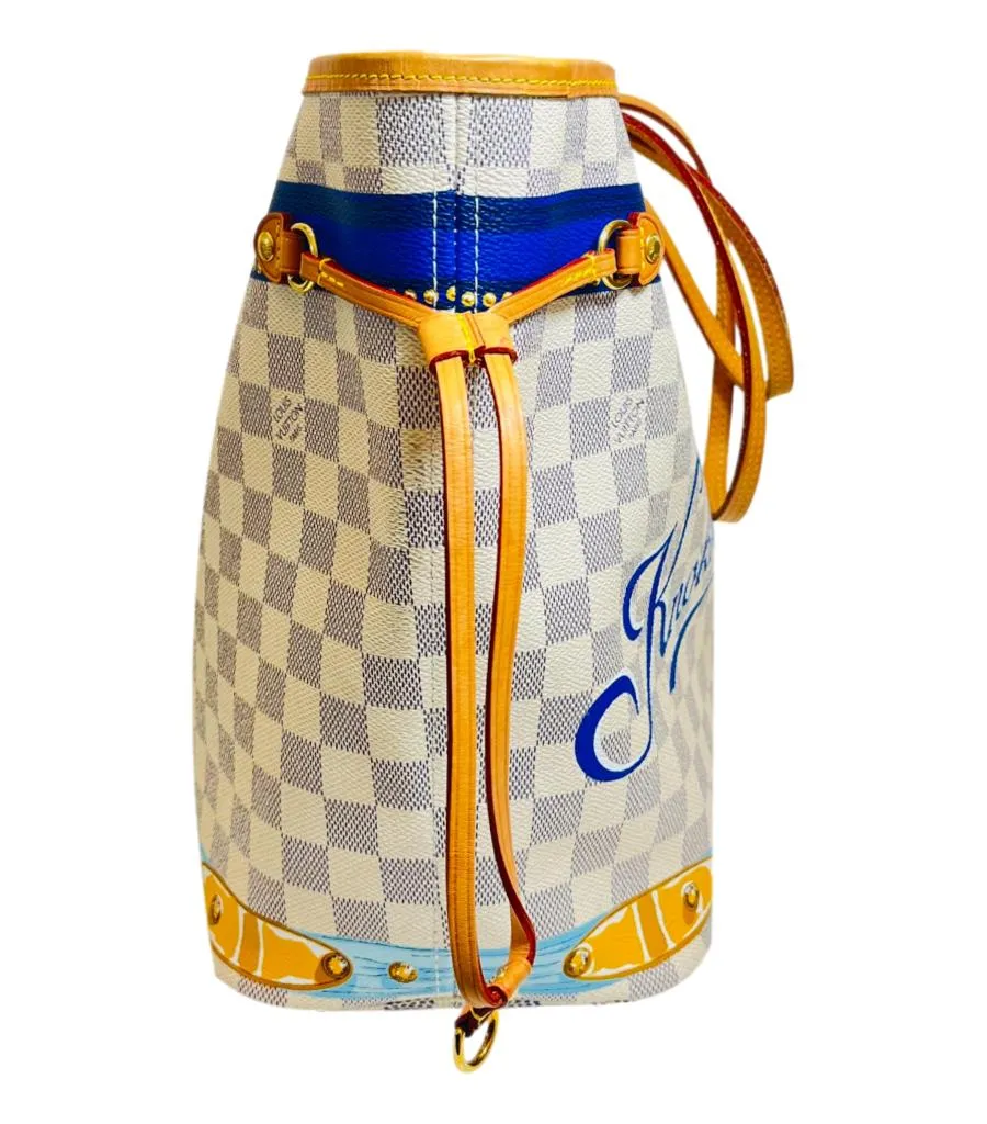 Louis Vuitton Limited Edition Damier Azur Summer Trunks Knokke Neverfull MM Bag & Pochete