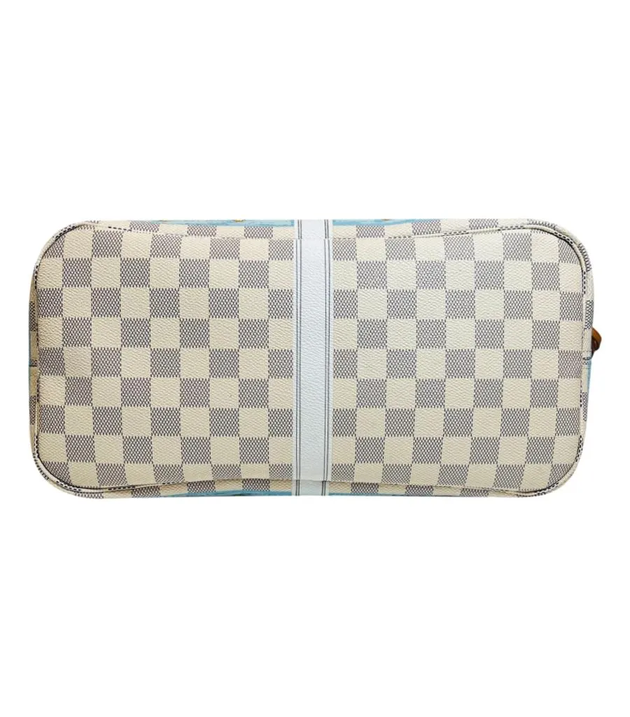 Louis Vuitton Limited Edition Damier Azur Summer Trunks Knokke Neverfull MM Bag & Pochete