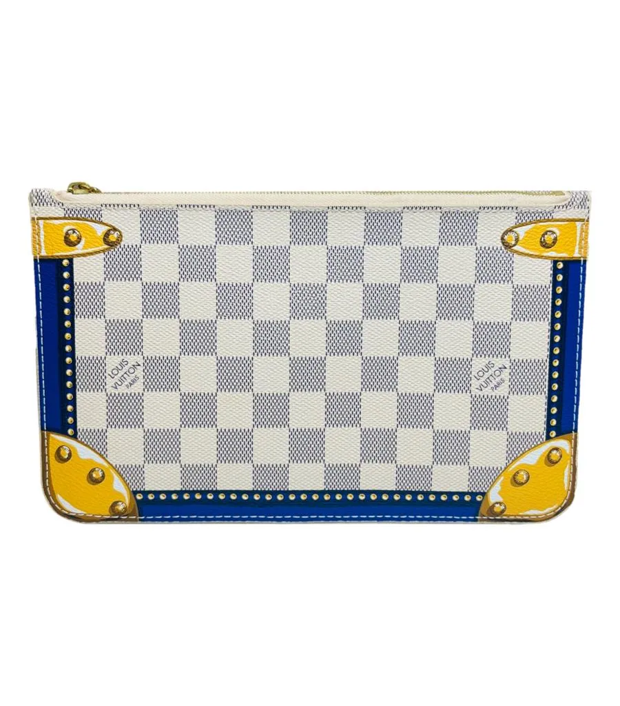 Louis Vuitton Limited Edition Damier Azur Summer Trunks Knokke Neverfull MM Bag & Pochete