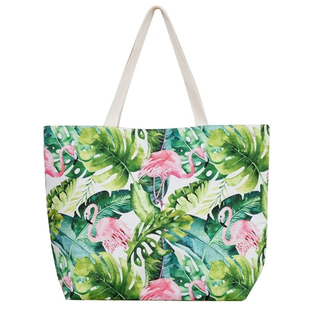 MB0133 Tropical Flamingo Tote Bag