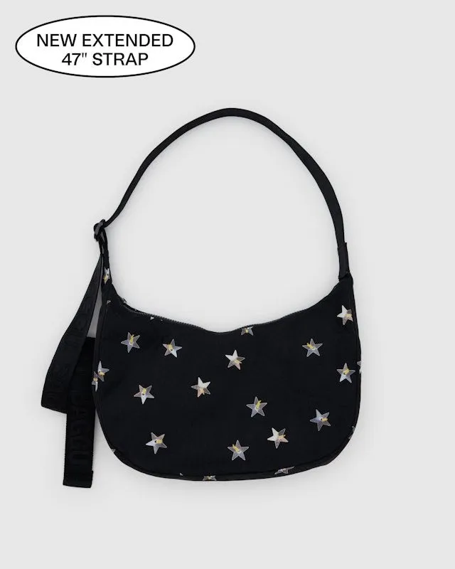 Medium Nylon Crescent Bag - Stars (47" Strap)