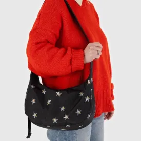 Medium Nylon Crescent Bag - Stars (47" Strap)