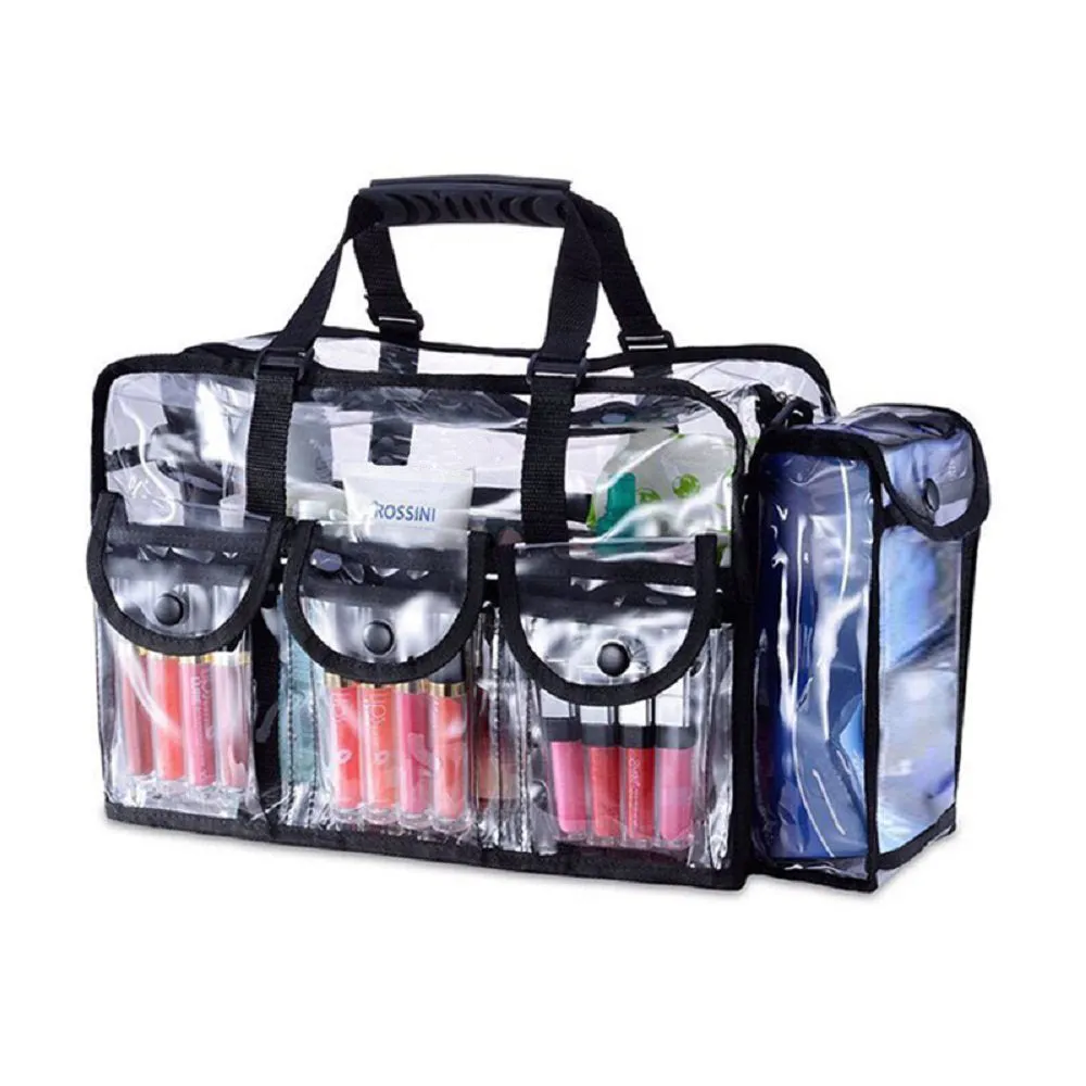 Men’s Women’s Large Transparent Makeup Organizer Bag Makeup Artists Travel Bag