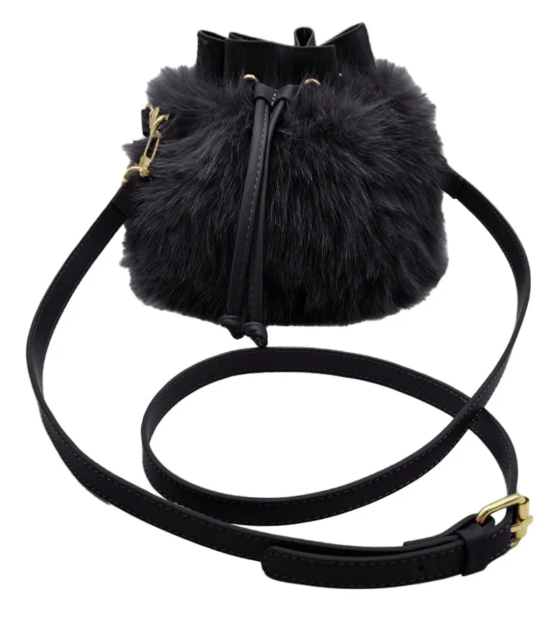 Mini Faux Fur Bucket Bag