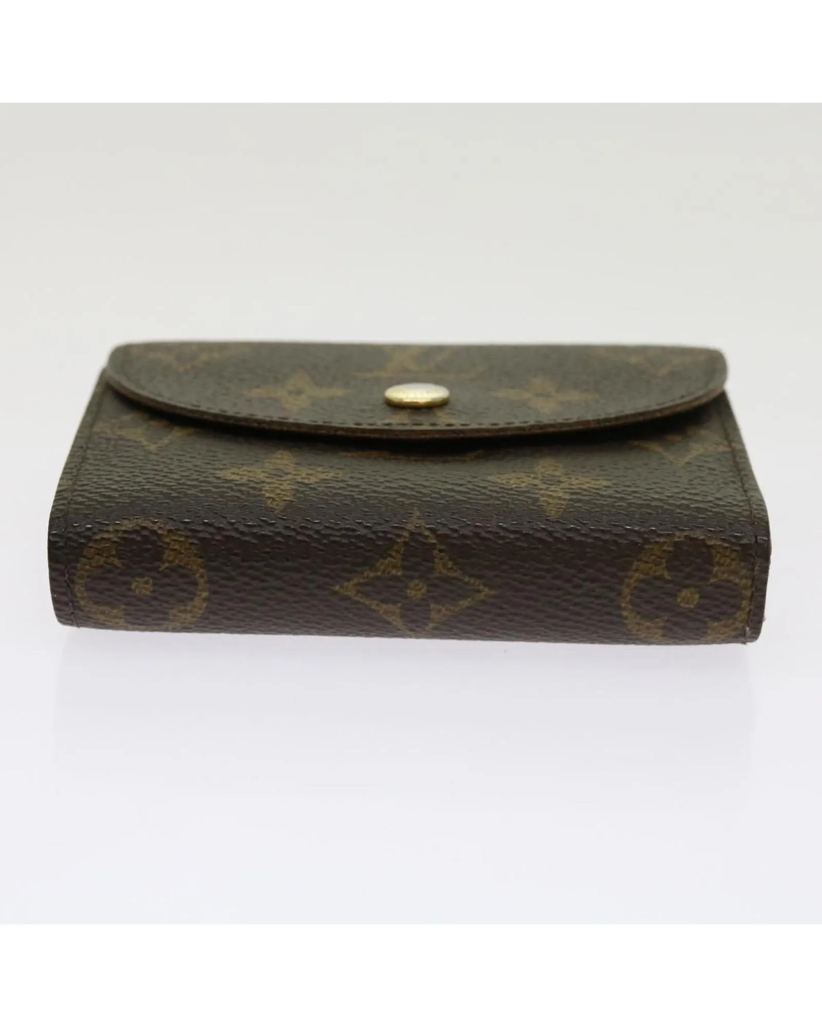 Monogram Trifold Canvas Wallet with Printed Initials and Loose Clasp Button