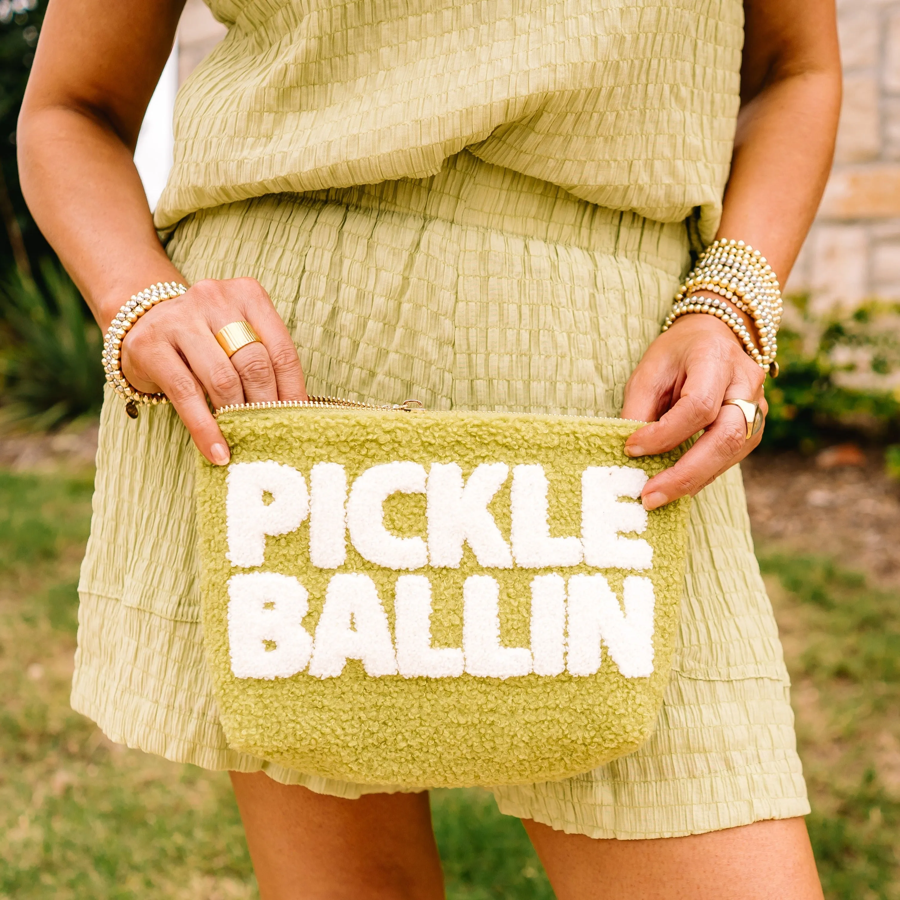 Pickleballin Teddy Pouch Cosmetics Bag