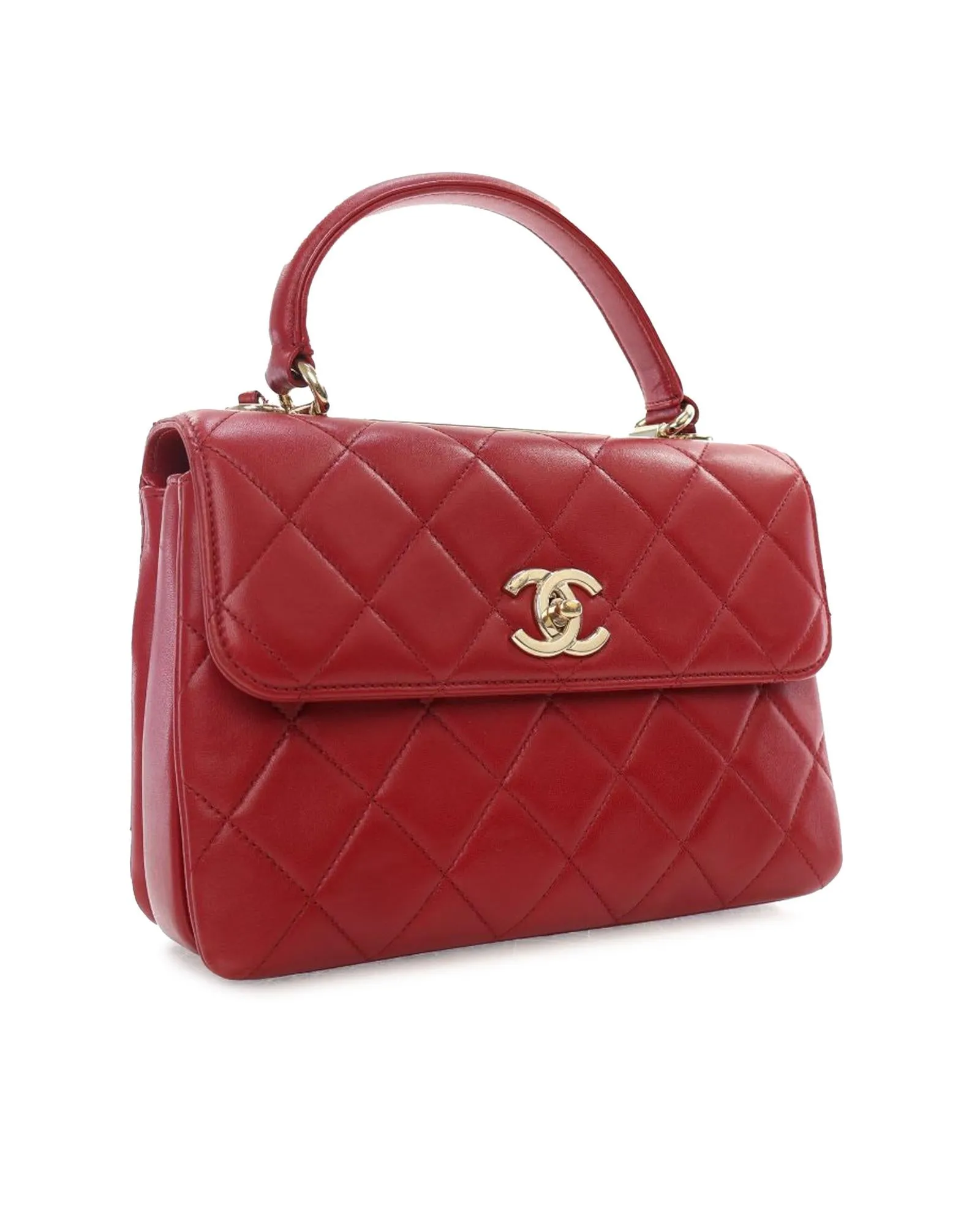 Quilted Lambskin Flap Satchel with Chain Strap