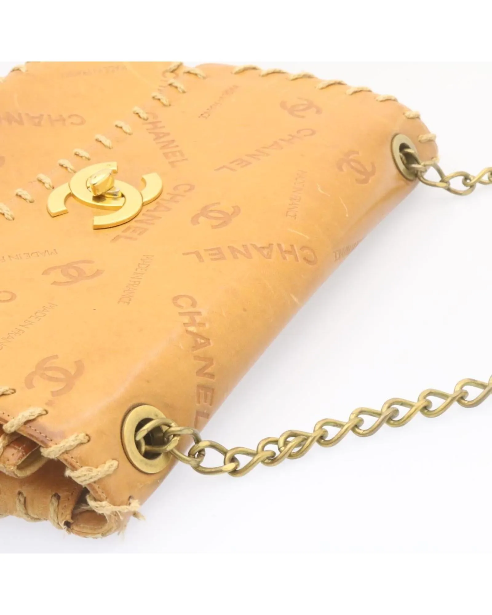 Raffia Chain Flap Shoulder Bag by CHANEL