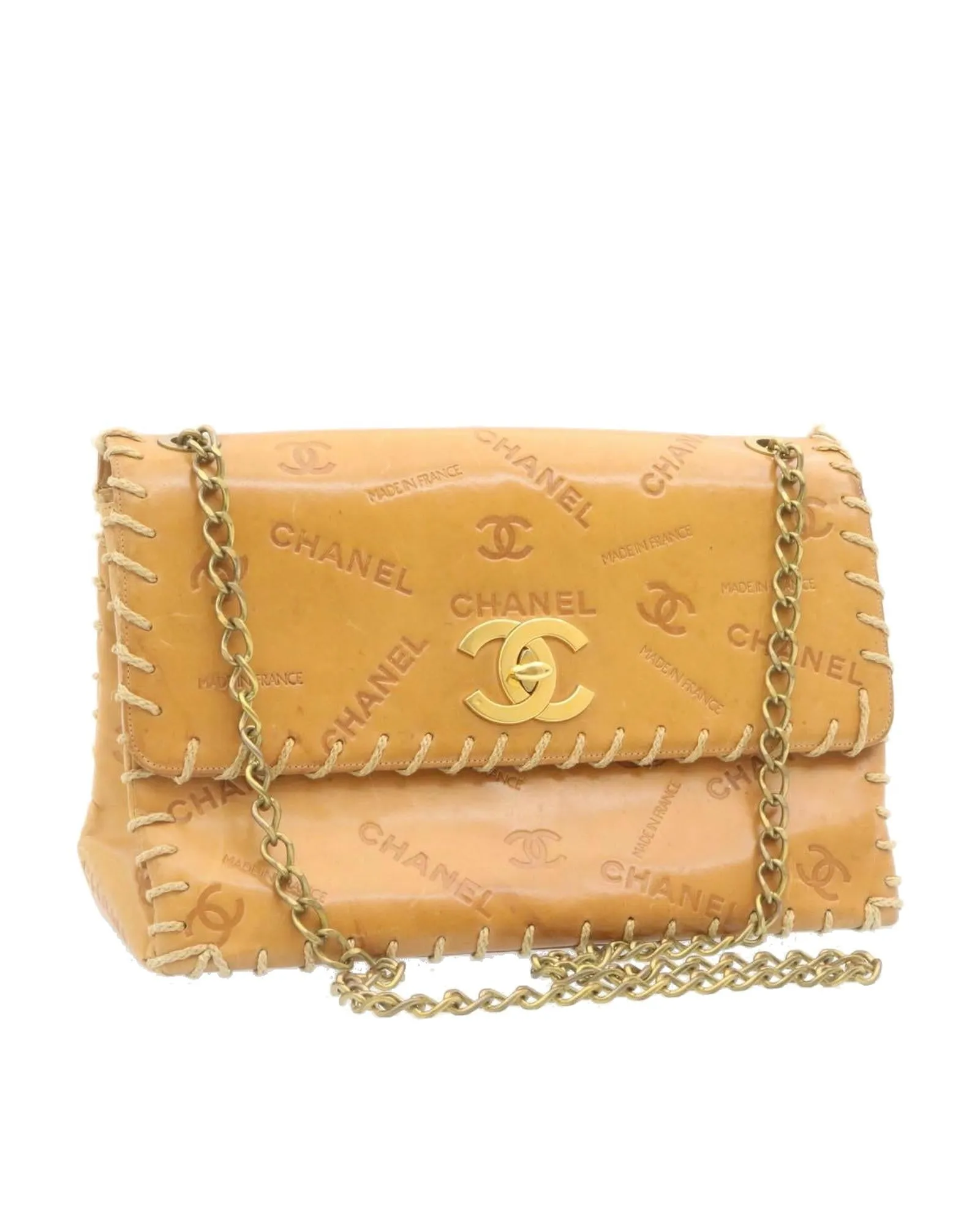 Raffia Chain Flap Shoulder Bag by CHANEL