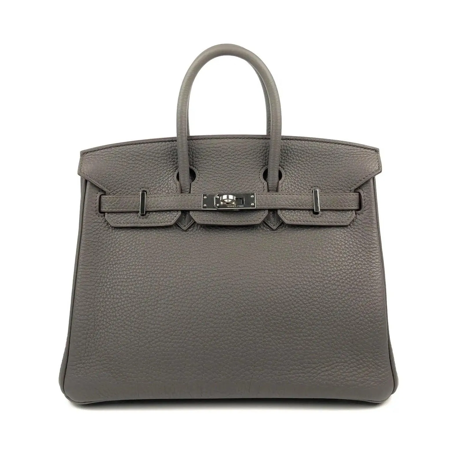 Rare HERMES Birkin 25 Etain Gray Togo Leather Bag