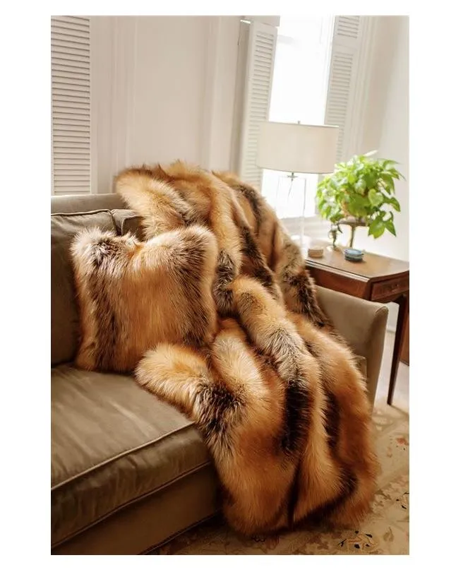 Red Fox Faux Fur Throw by Fabulous Furs | Limited Edition