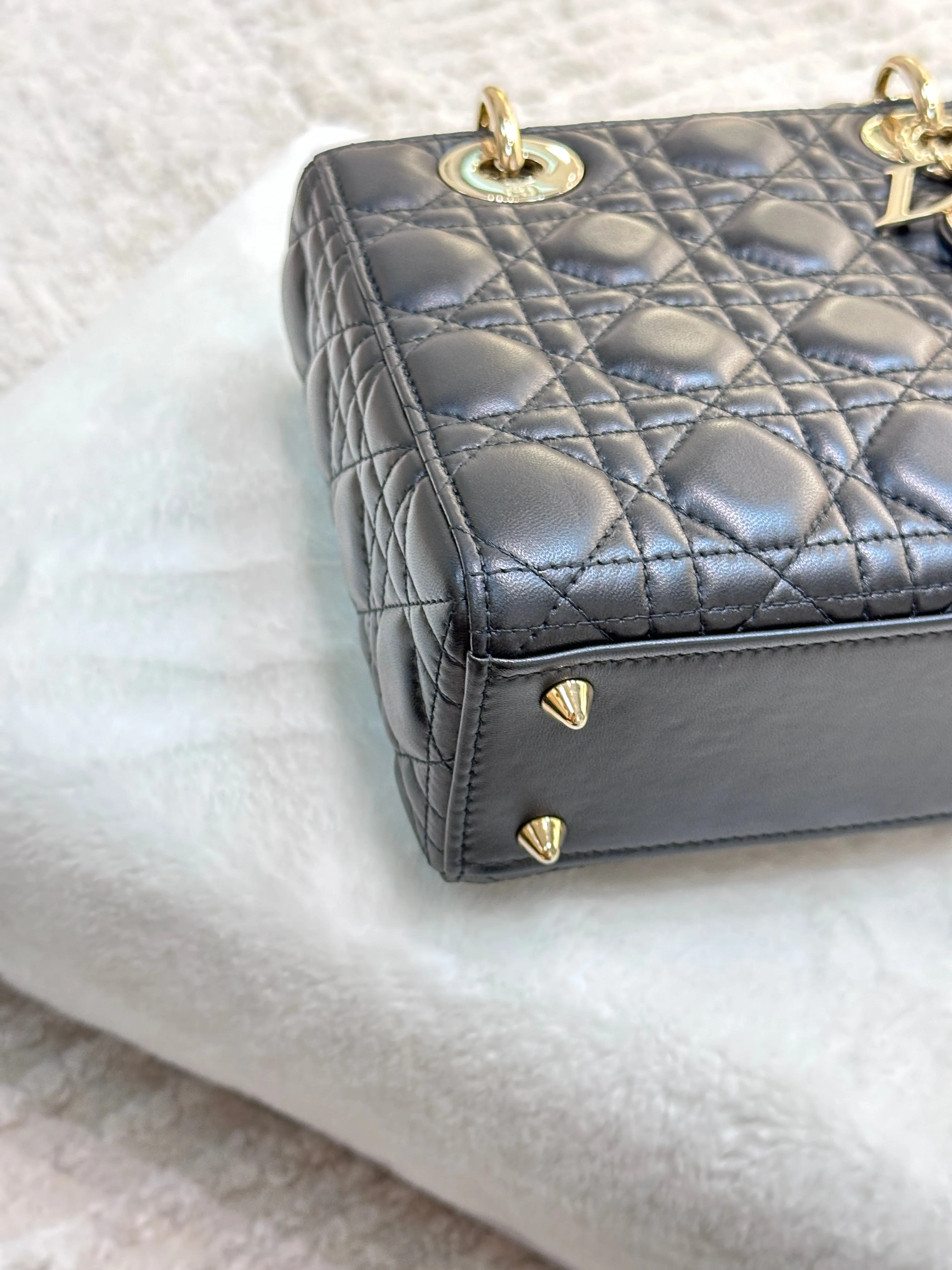 Small Lady Dior My ABC Dior Cannage Lambskin Black