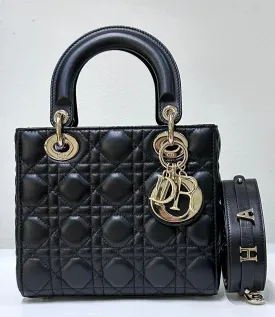 Small Lady Dior My ABC Dior Cannage Lambskin Black