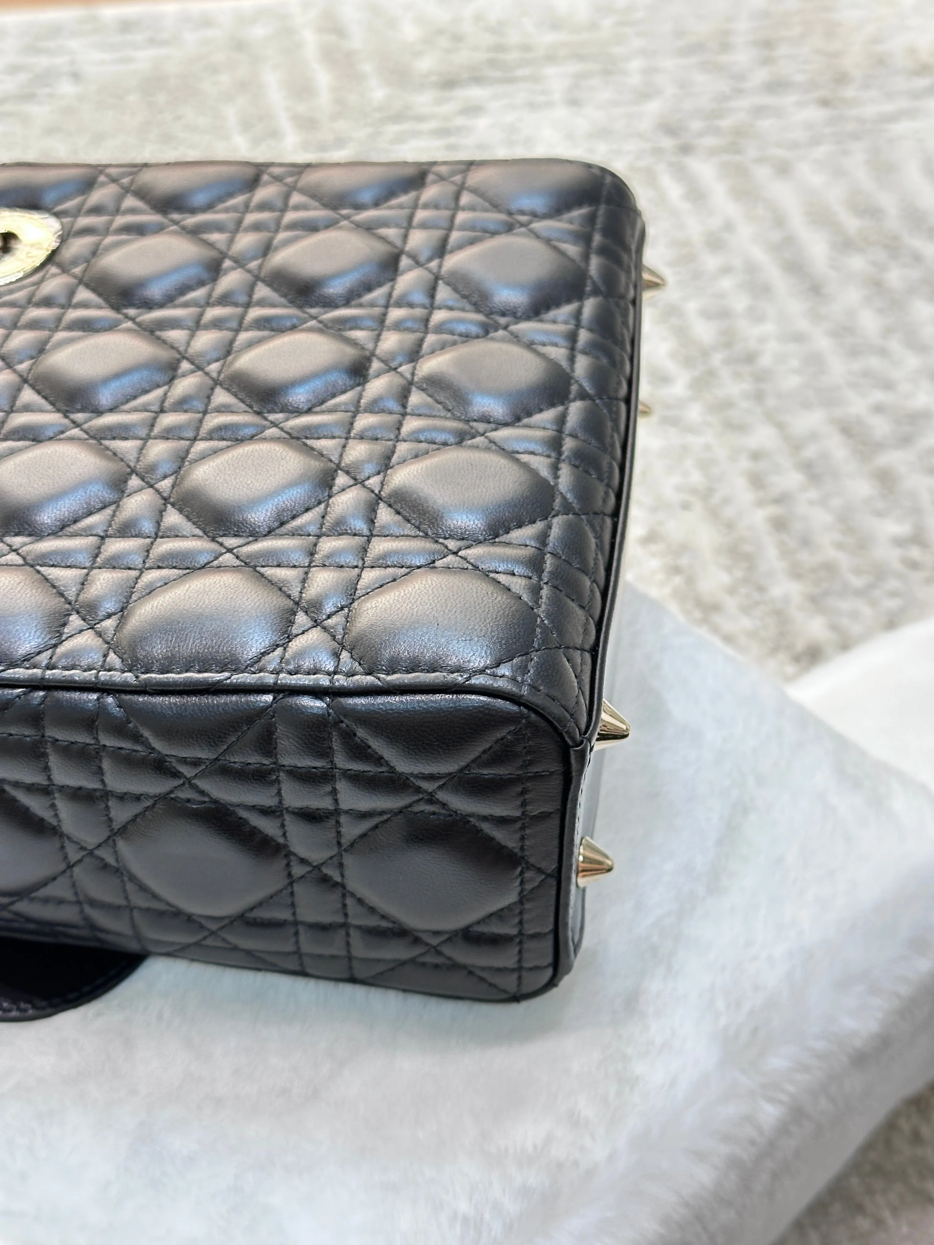 Small Lady Dior My ABC Dior Cannage Lambskin Black