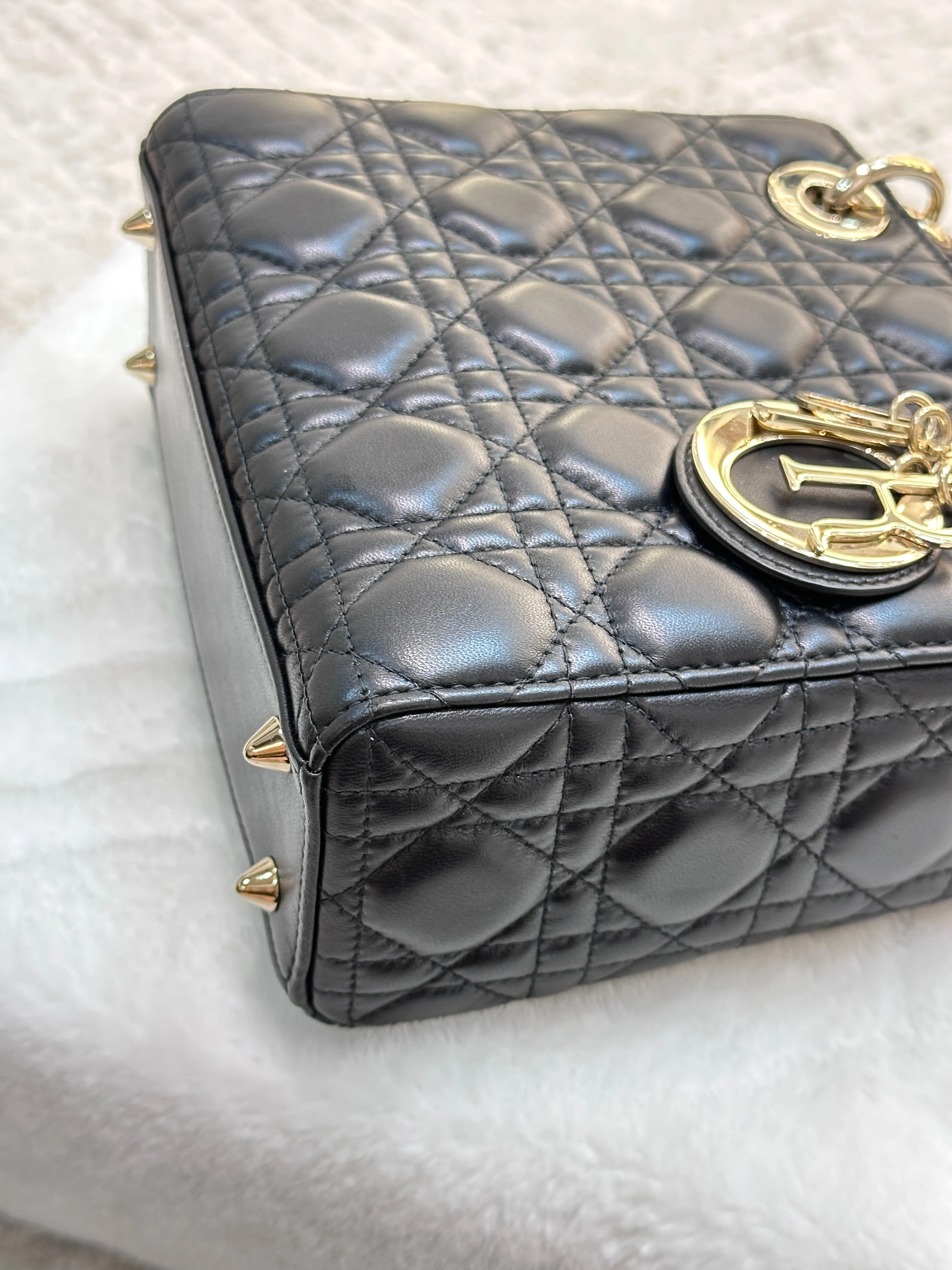 Small Lady Dior My ABC Dior Cannage Lambskin Black