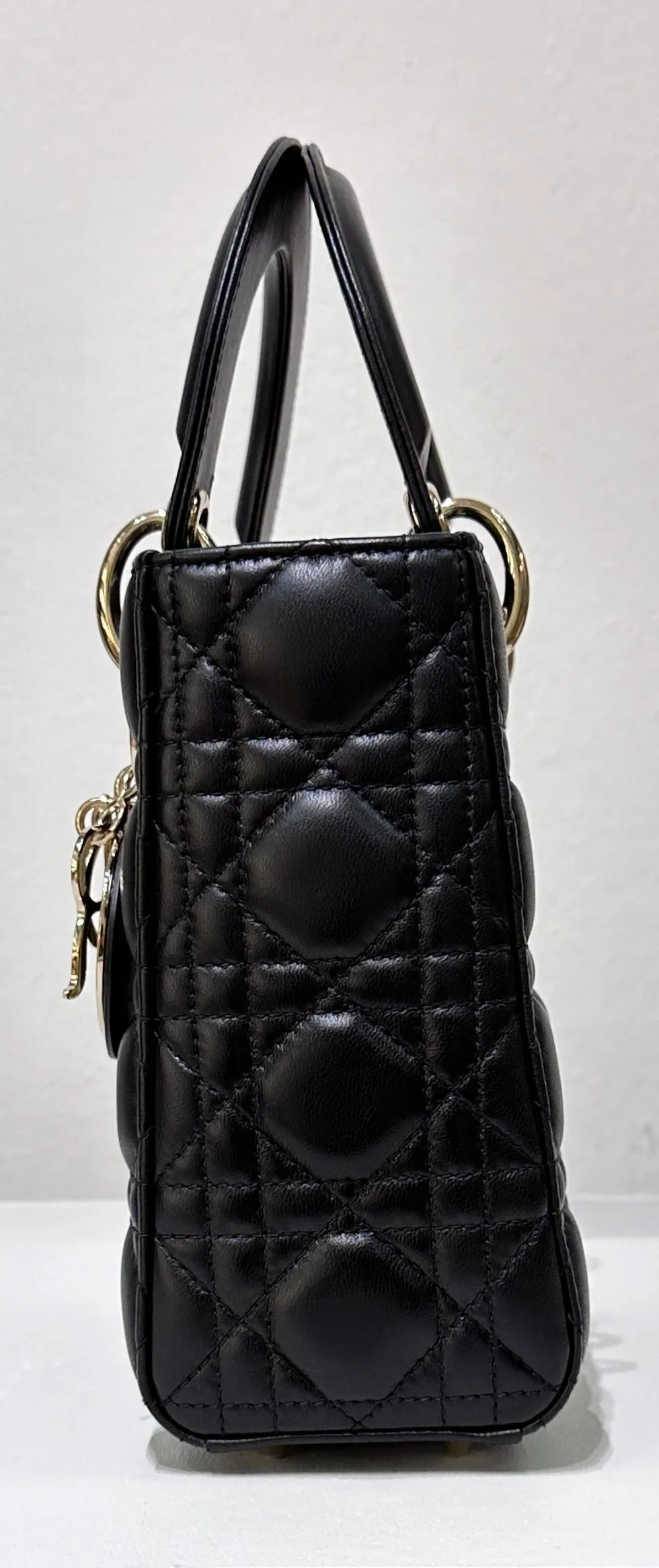 Small Lady Dior My ABC Dior Cannage Lambskin Black