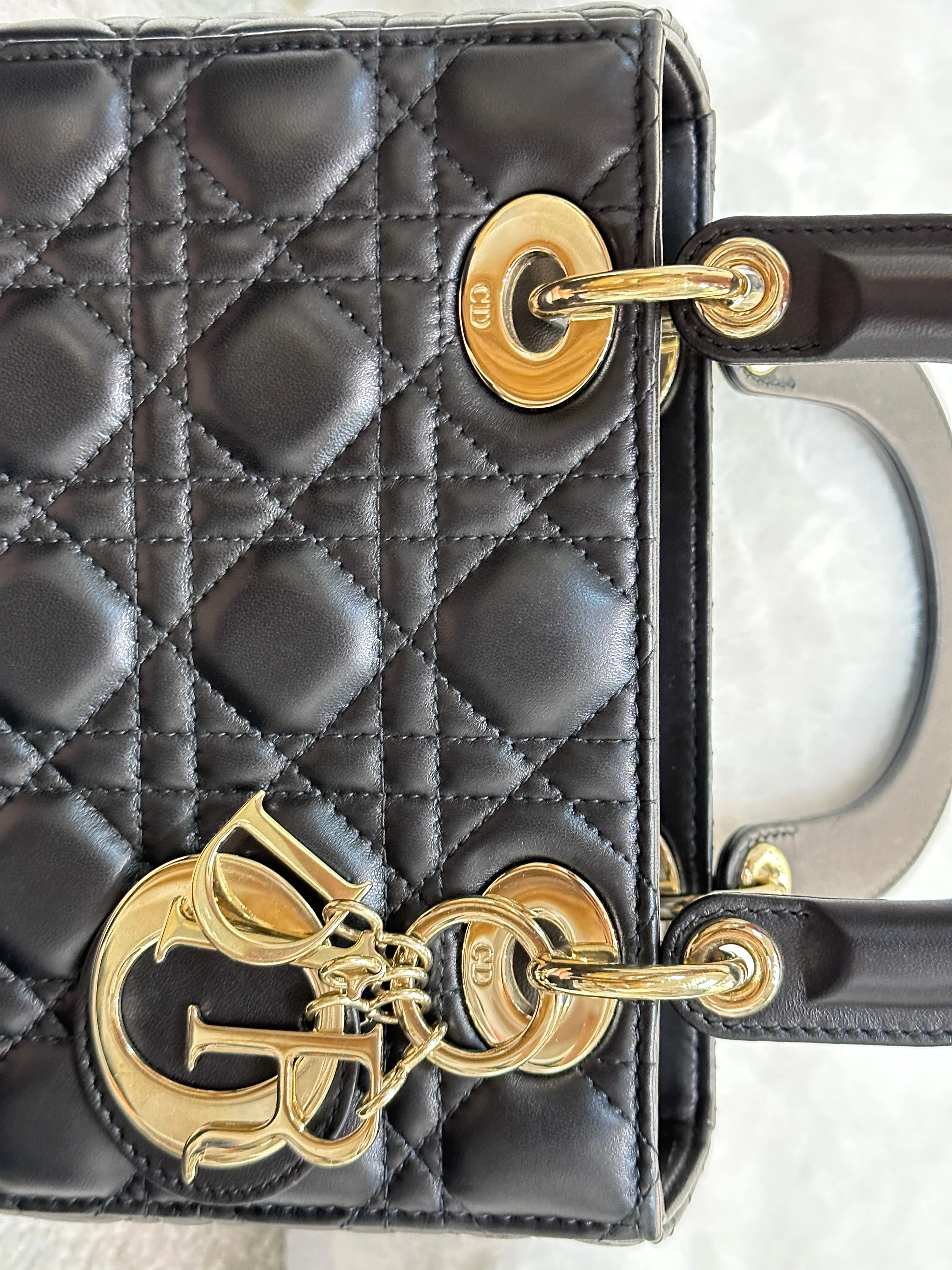 Small Lady Dior My ABC Dior Cannage Lambskin Black