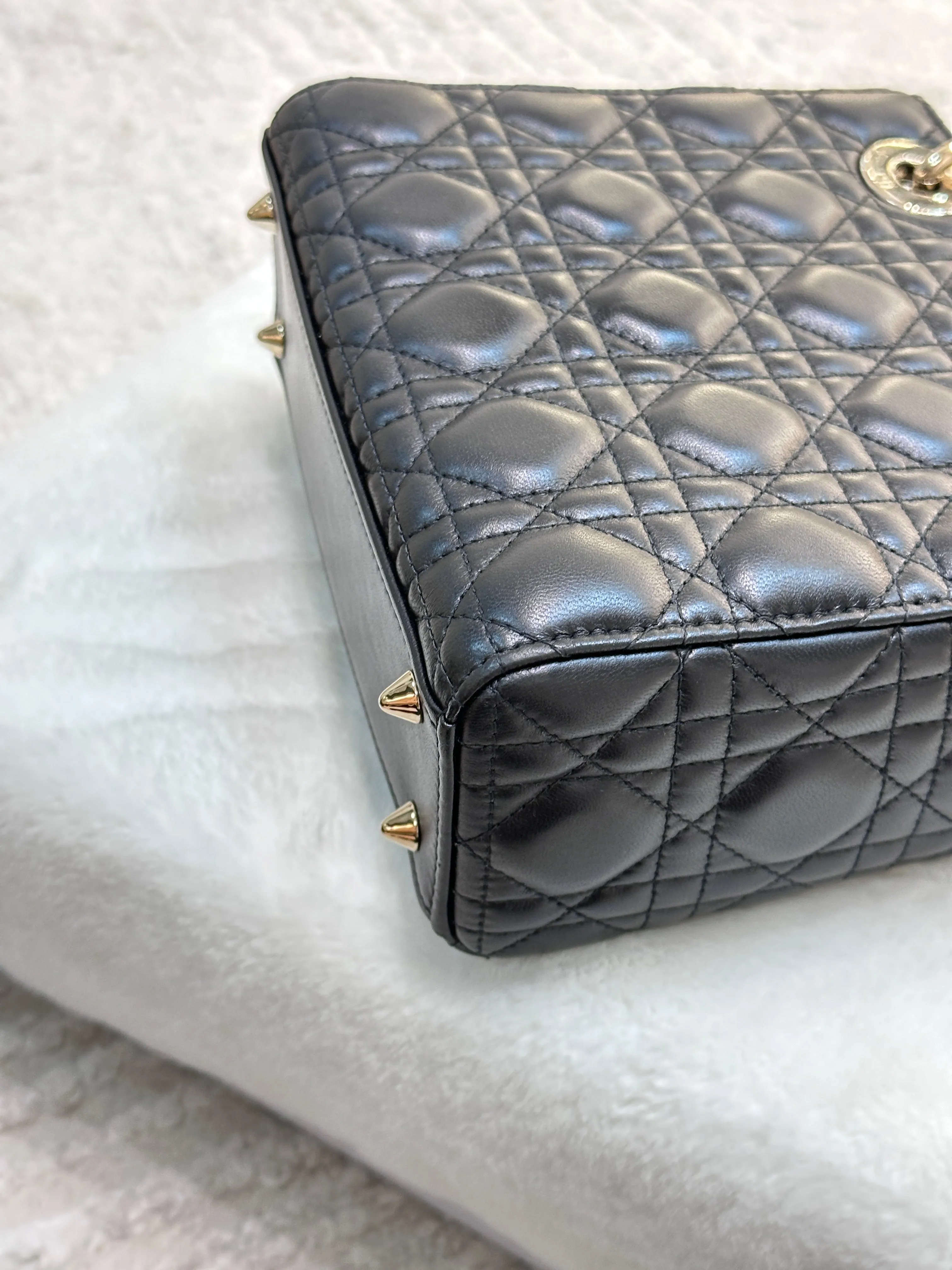 Small Lady Dior My ABC Dior Cannage Lambskin Black