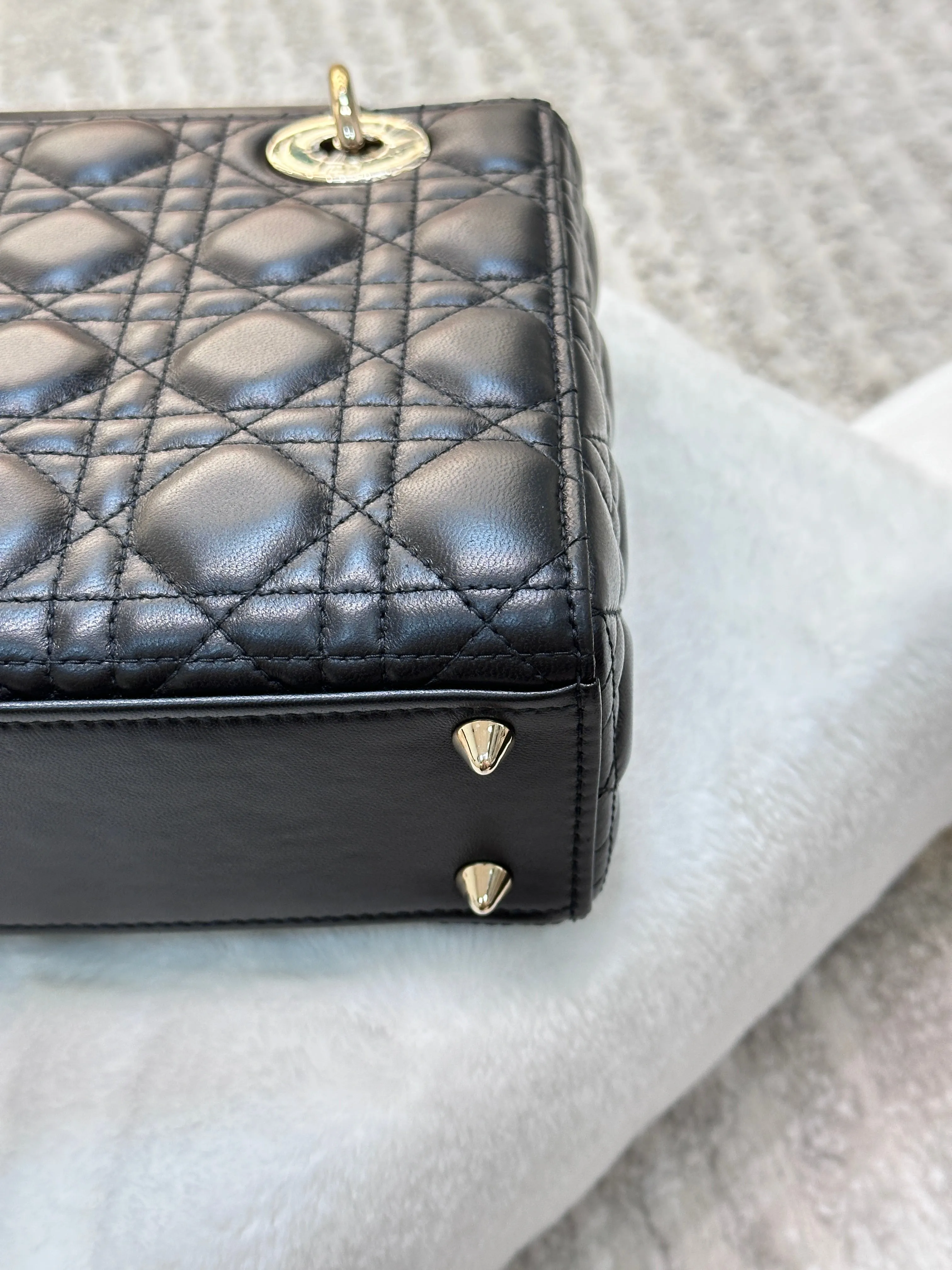 Small Lady Dior My ABC Dior Cannage Lambskin Black