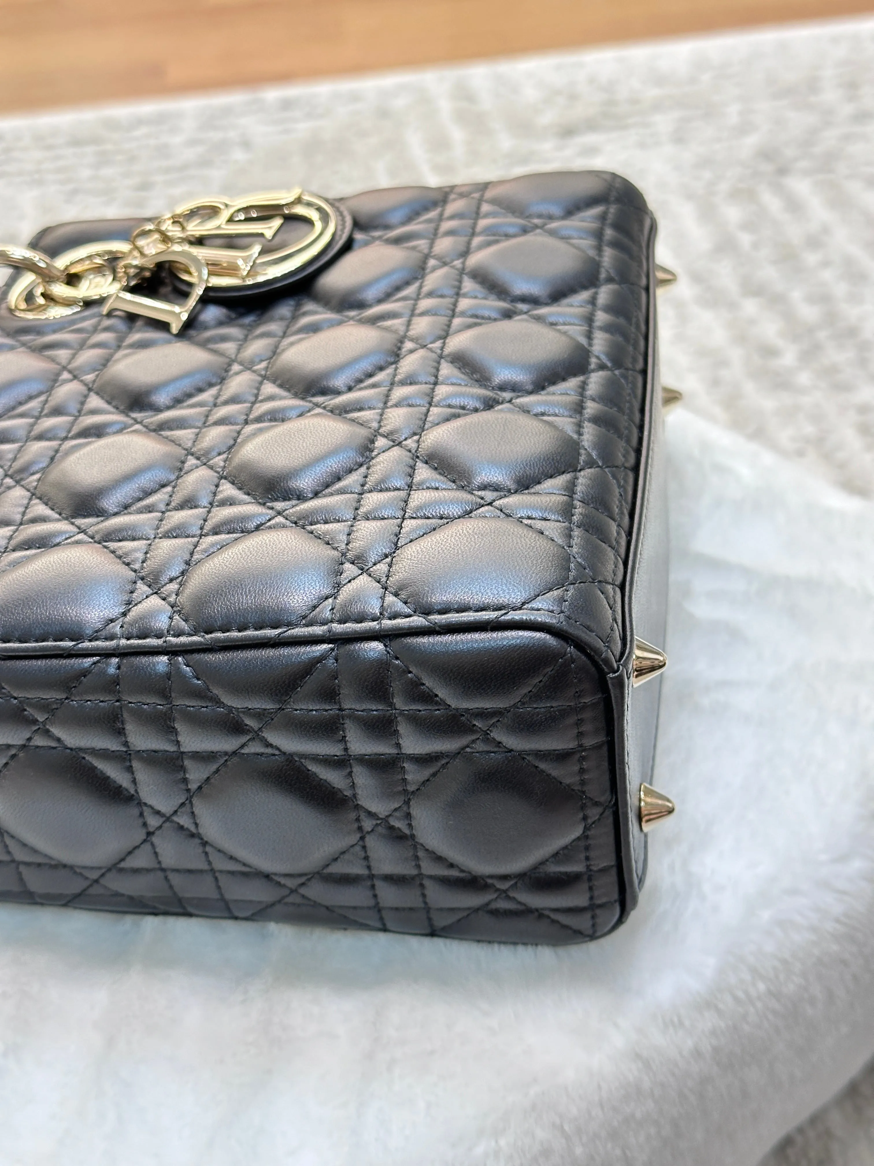 Small Lady Dior My ABC Dior Cannage Lambskin Black