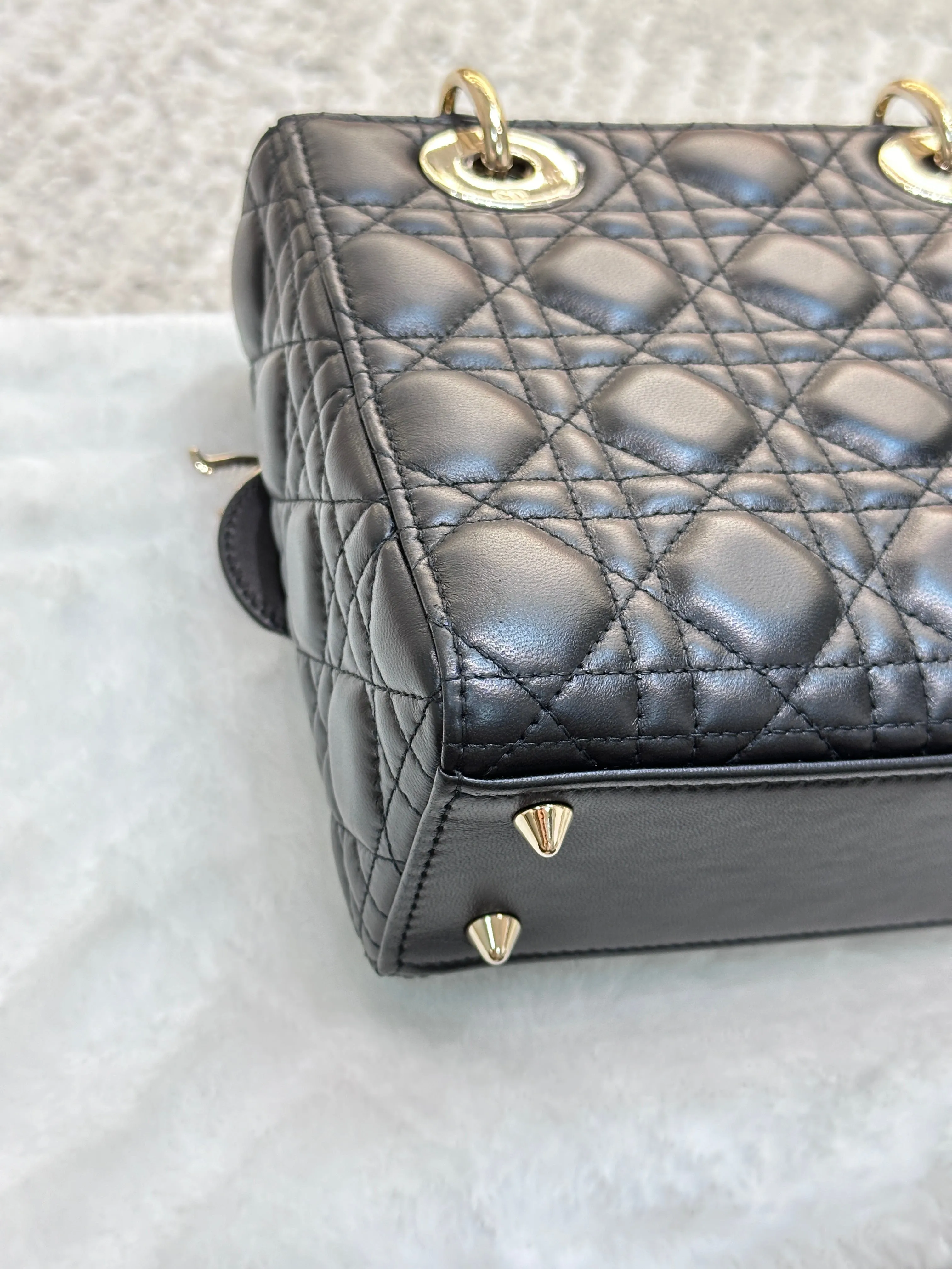 Small Lady Dior My ABC Dior Cannage Lambskin Black