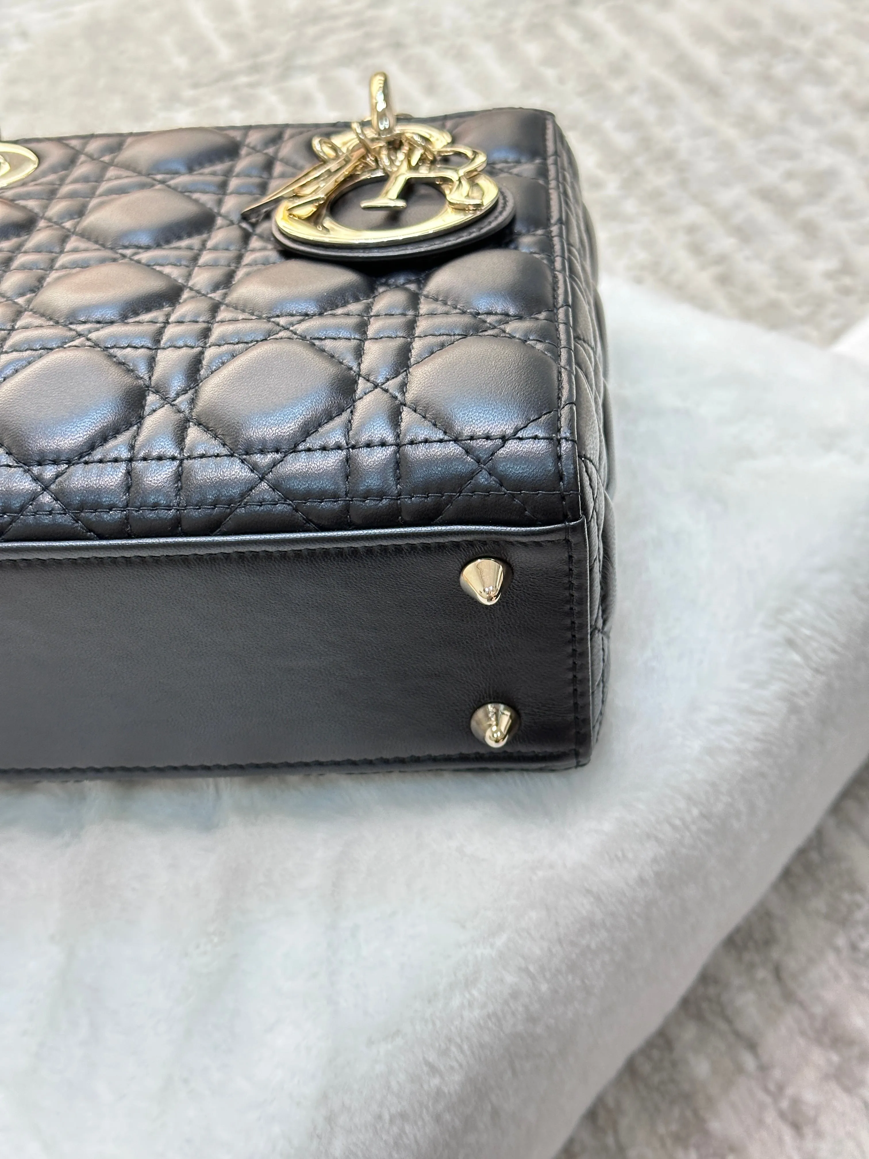 Small Lady Dior My ABC Dior Cannage Lambskin Black