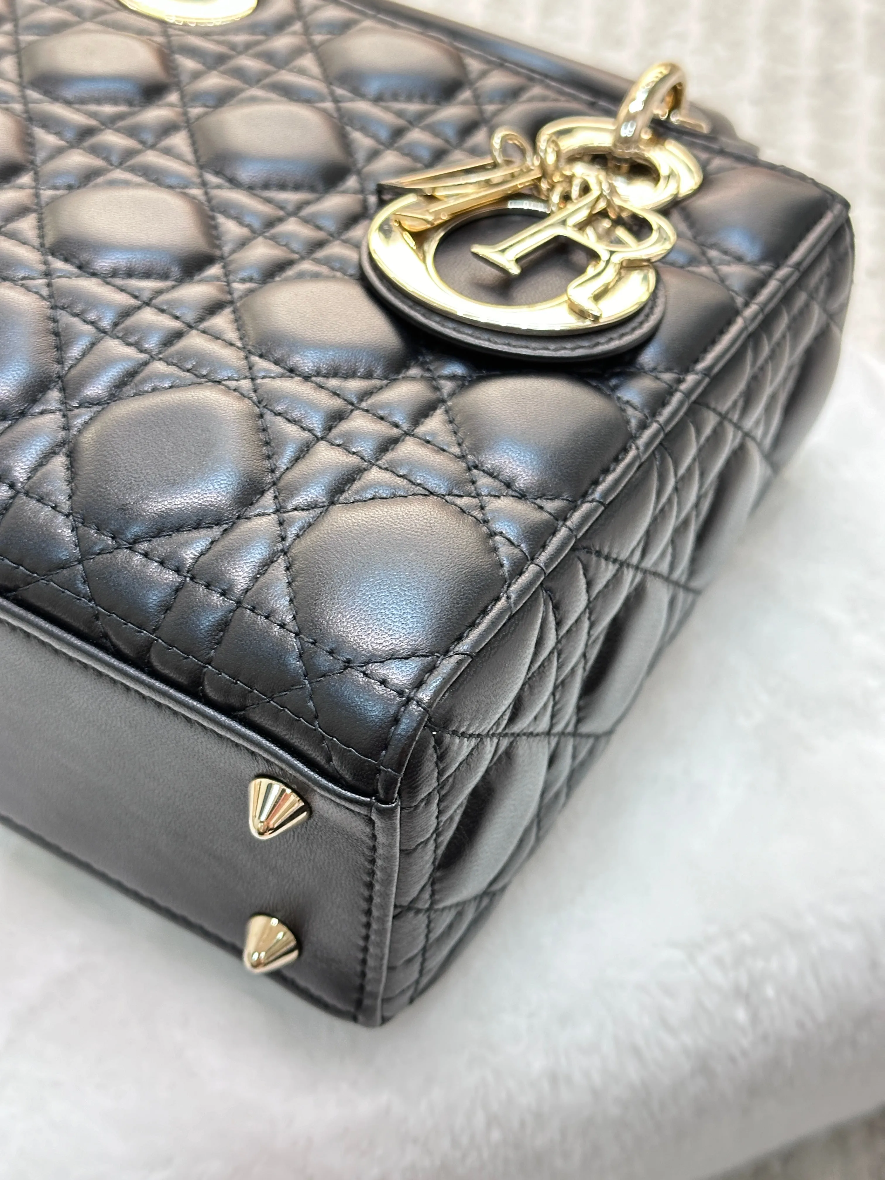 Small Lady Dior My ABC Dior Cannage Lambskin Black