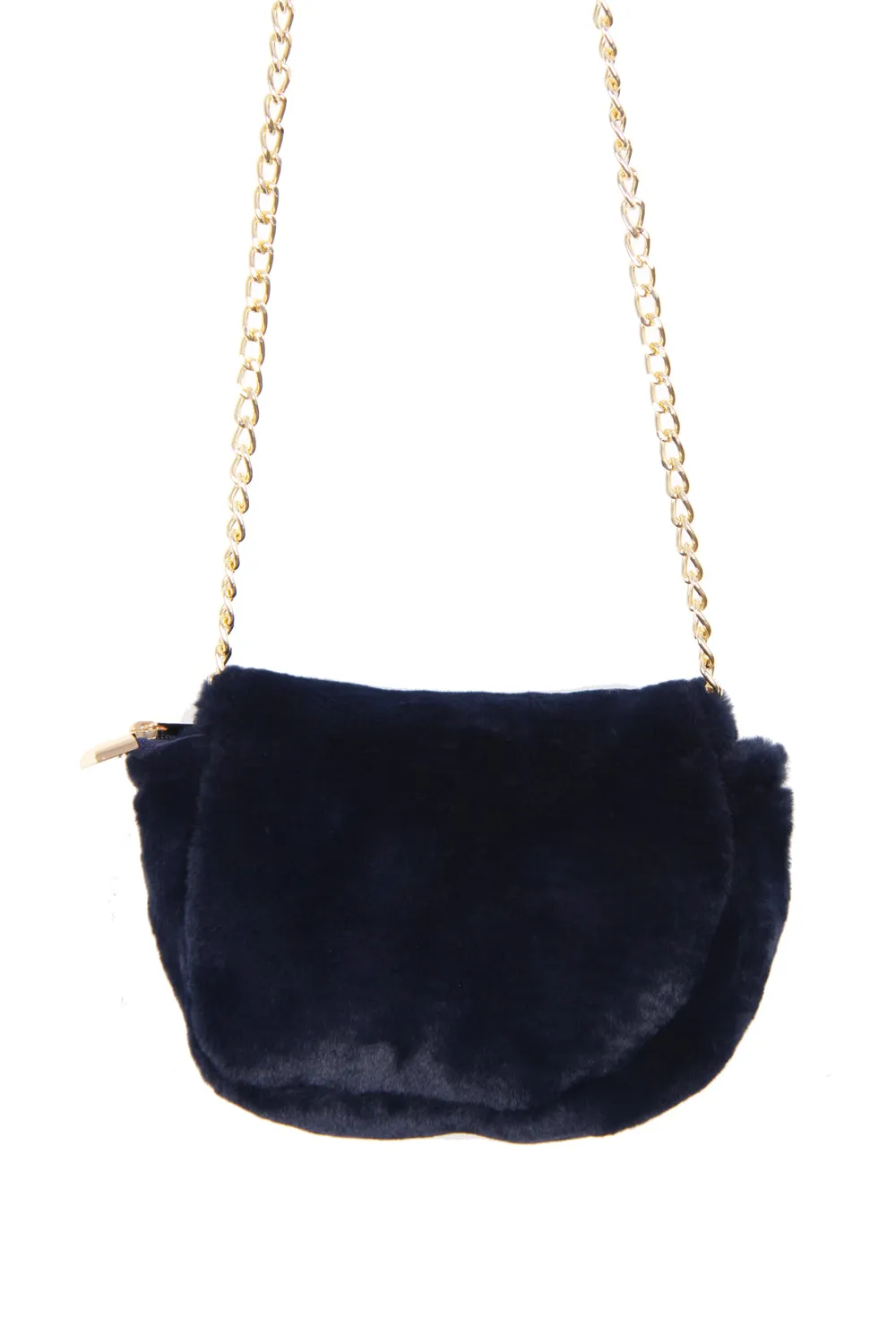 Soft Fur Pom Pom Cross Body bag with chain strap