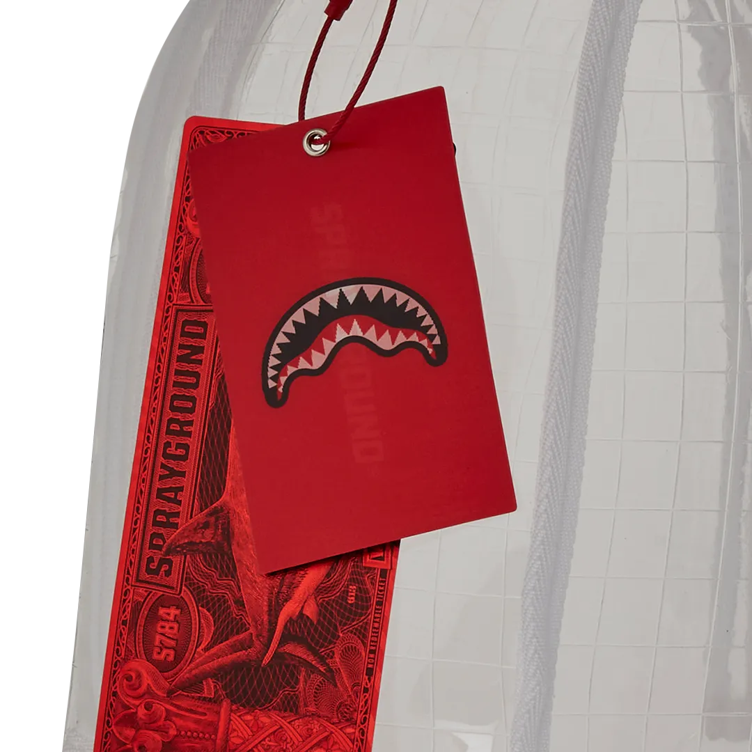 Sprayground Clear Vision Sharks in Paris Backpack - Transparent / Red / White