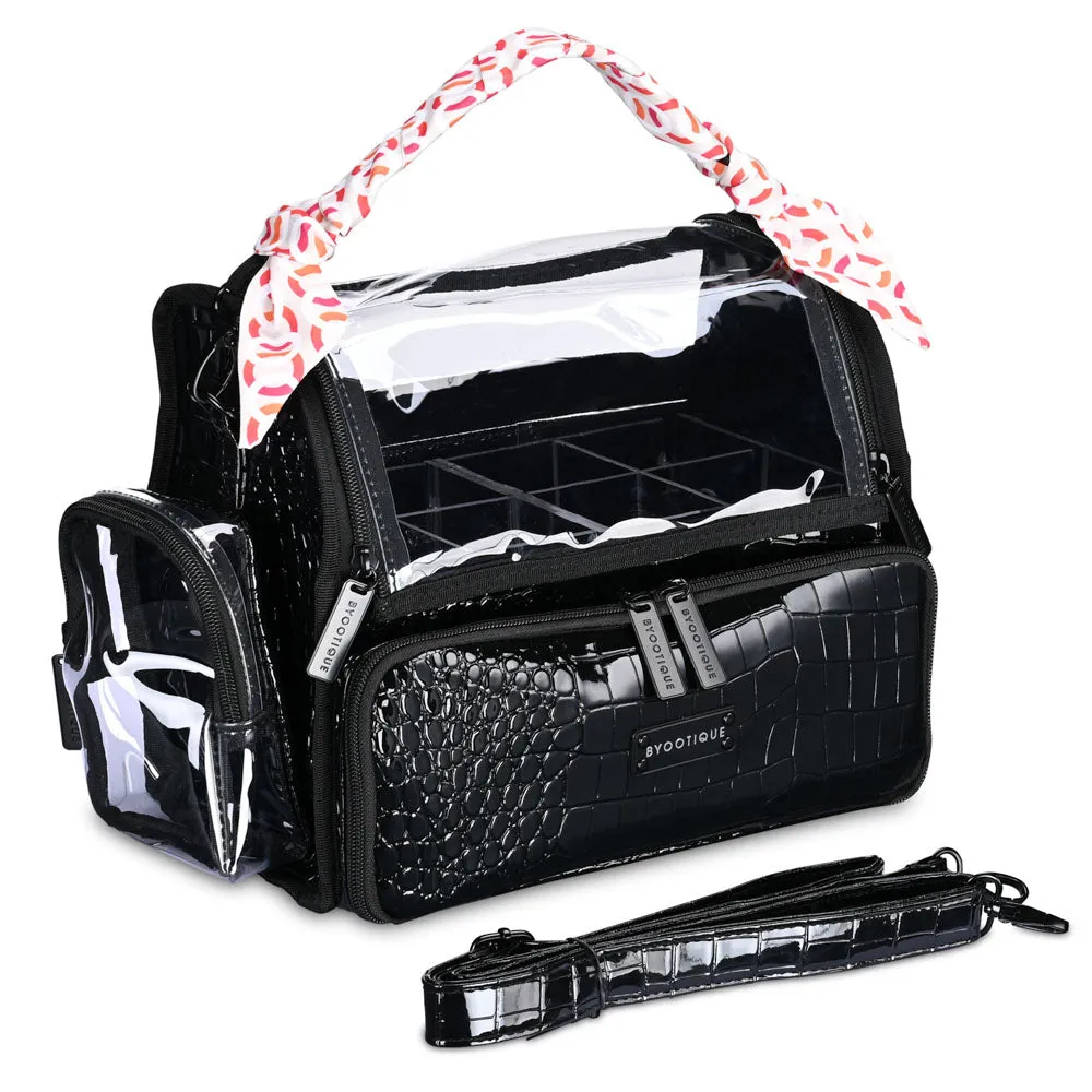 TheLAShop Makeup Case with Acrylic Makeup Brush Holder