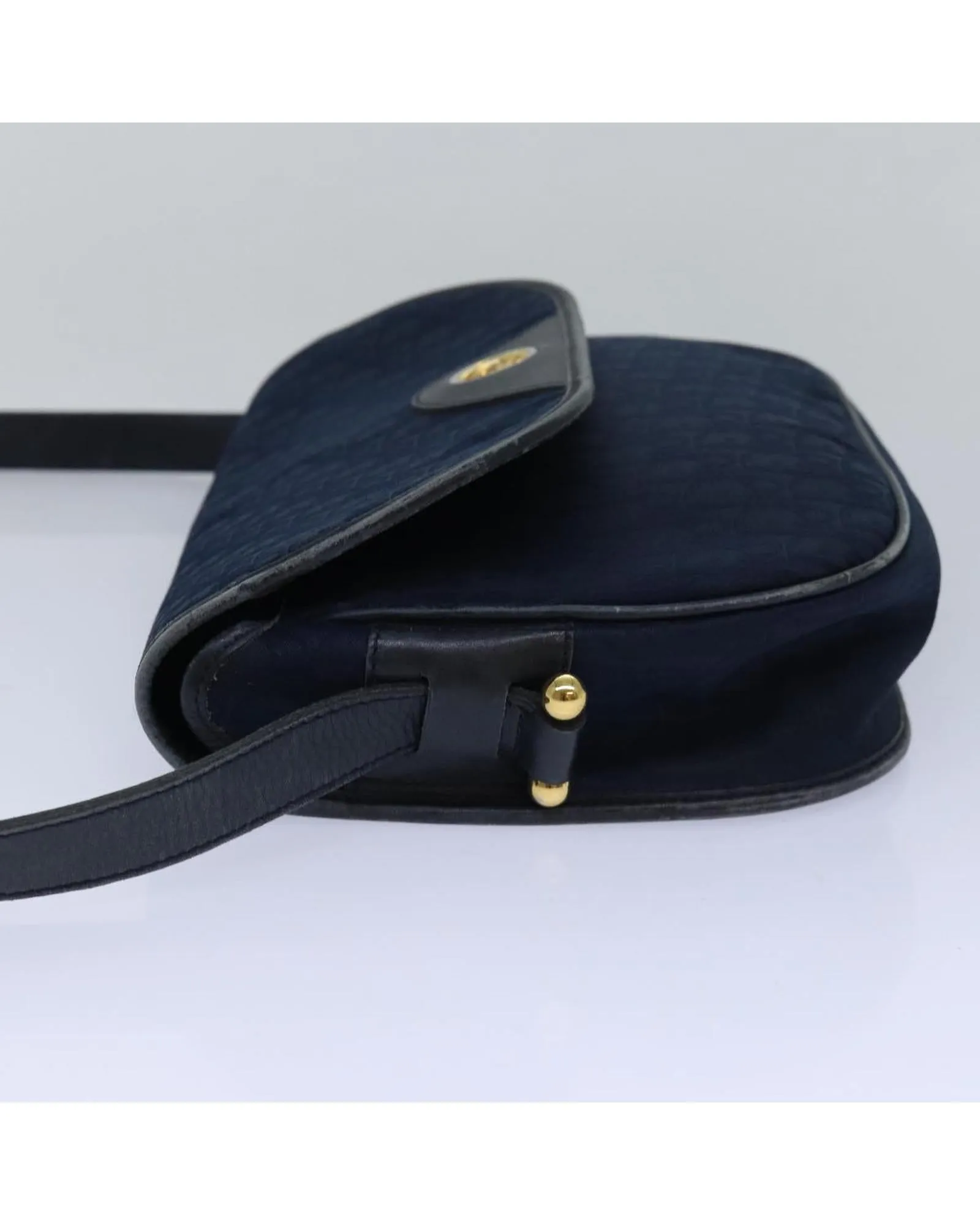 Trotter Canvas Shoulder Bag in Navy by Christian Dior