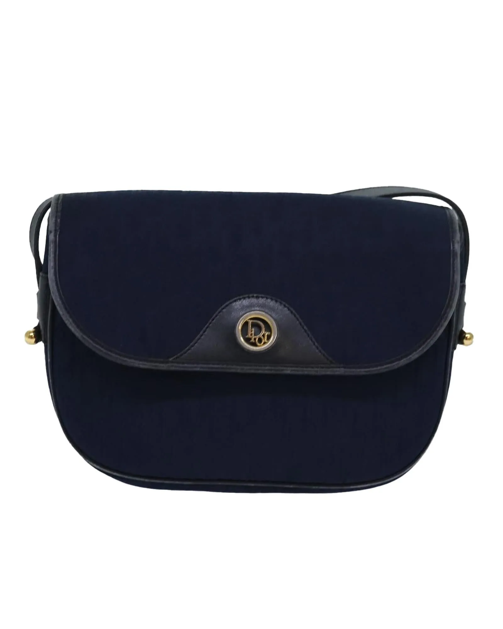 Trotter Canvas Shoulder Bag in Navy by Christian Dior