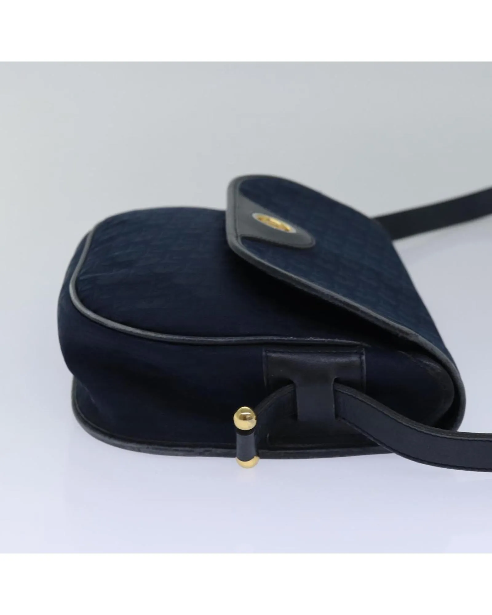 Trotter Canvas Shoulder Bag in Navy by Christian Dior