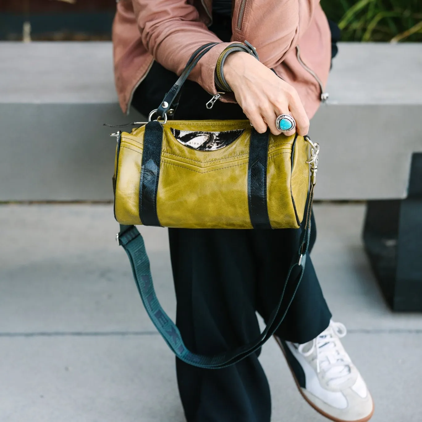 Urban Edge Collection | Gigi Baby Duffel   Crossbody | Olive Leaf