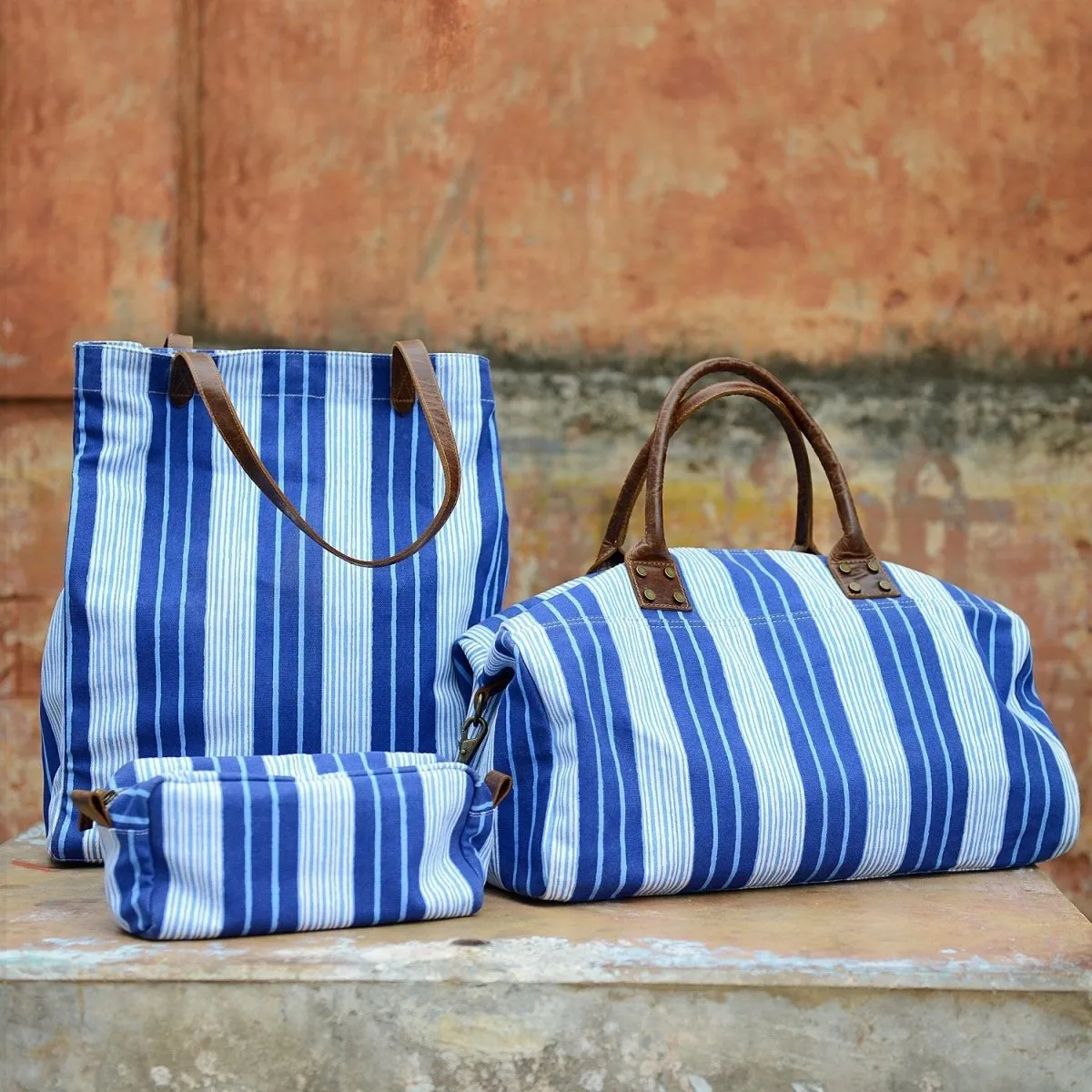 Vintage Stripe Duffle Bag by John Robshaw