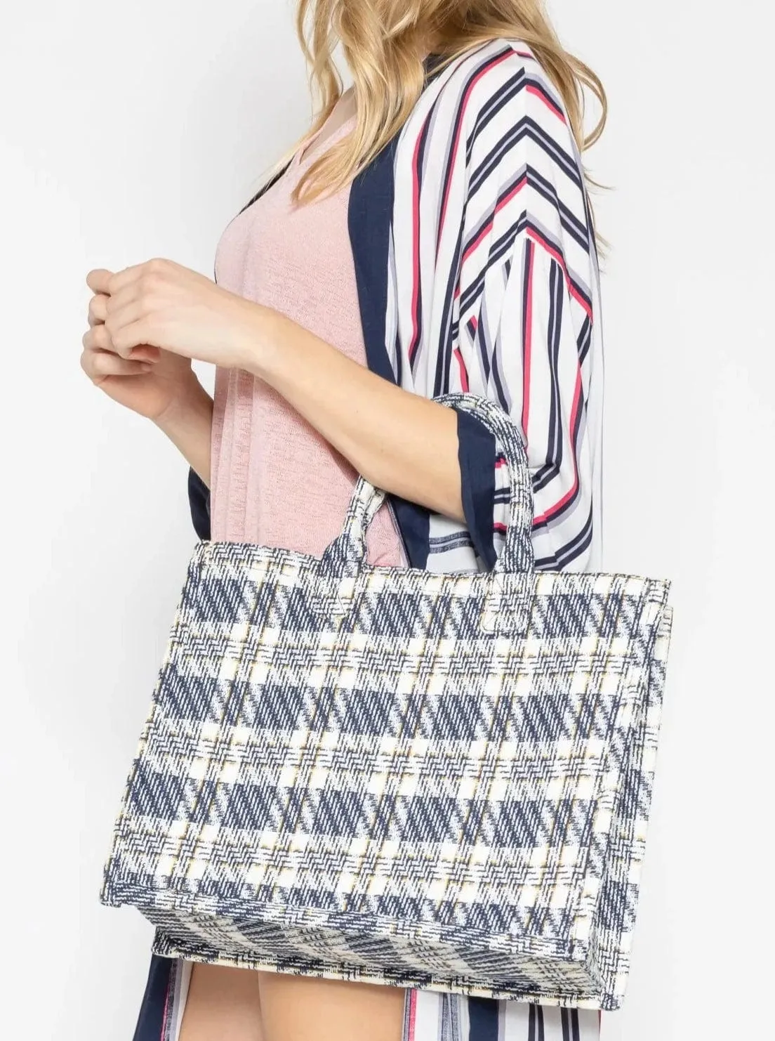 WBT210203 Jacky Big Plaid Tote