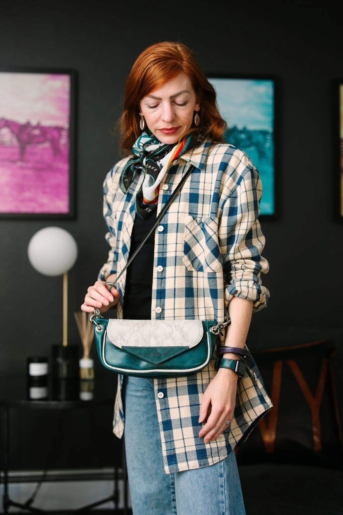 Western Woods Collection | Violet Clutch   Crossbody | Teal Spruce